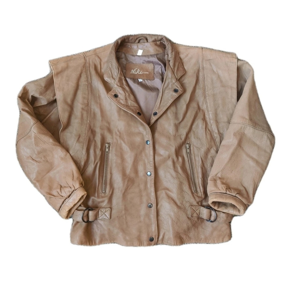 Vintage Niki Leather Bomber Jacket